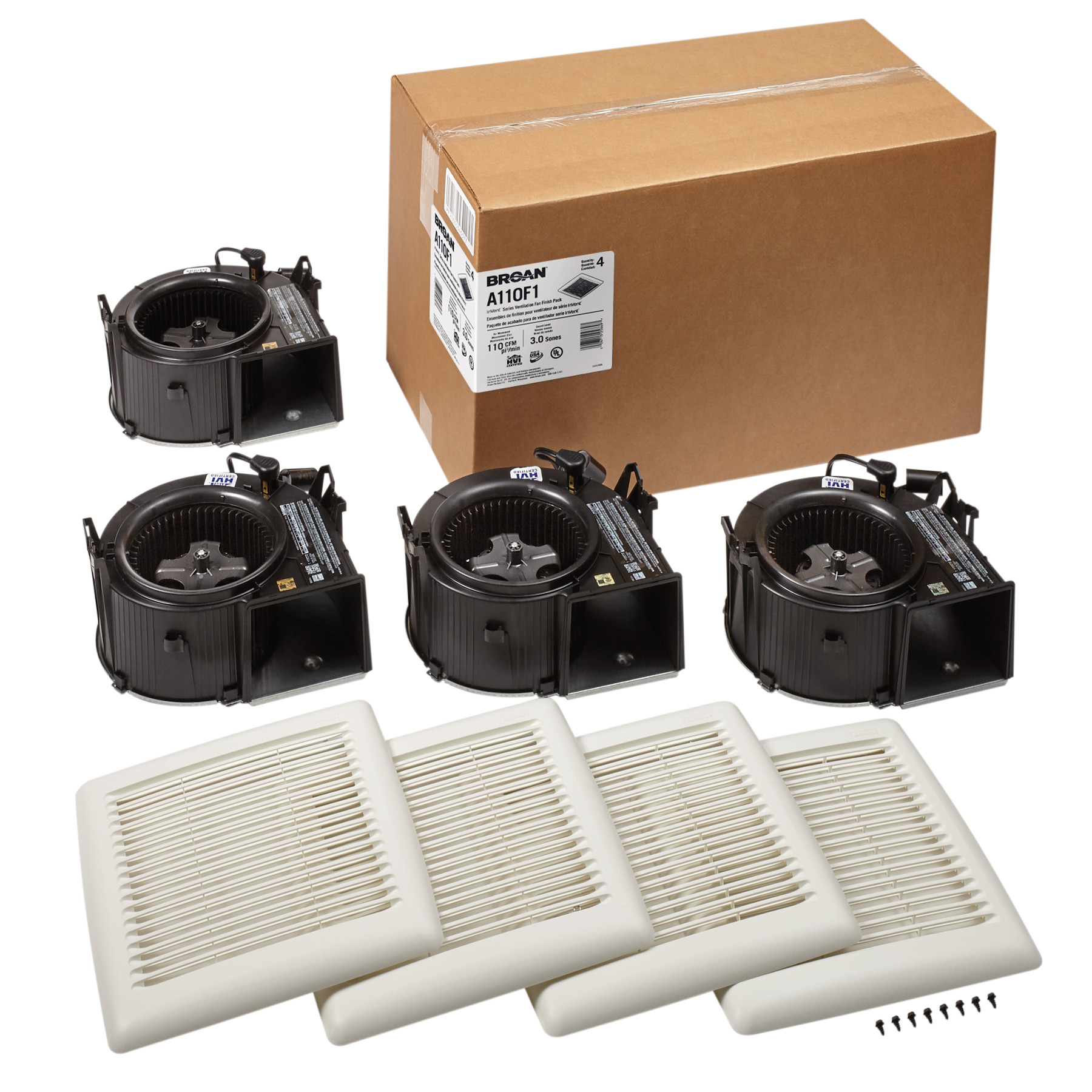 Broan® 110 CFM Ventilation Fan finish pack, 3.0 sones