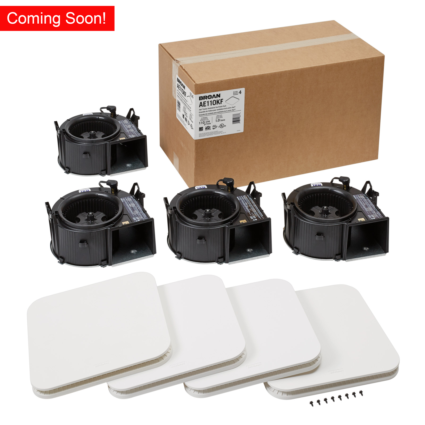 Flex Series 110 CFM 1.0 Sone Ventilation Fan Finish Pack CleanCover ENERGY STAR®