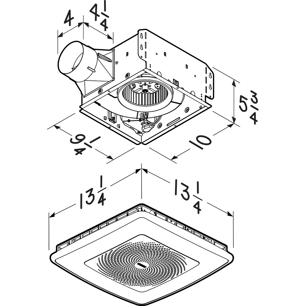 Broan-Nutone ChromaComfort bathroom exhaust fan Sensonic hotsell Bluetooth SPKN110RGBL