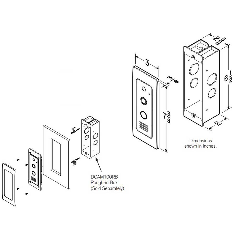Knock Video Doorbell flush mount dimensions