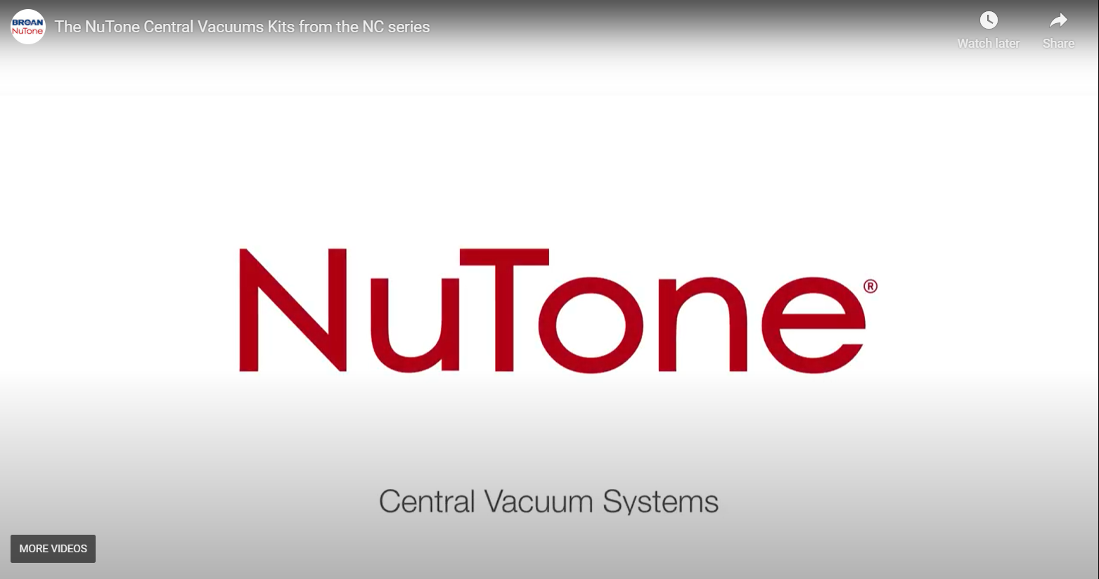 The NuTone Central Vacuums Kits from the NC series