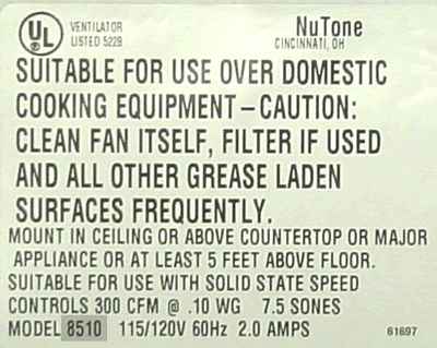 NuTone Utility Ventilators