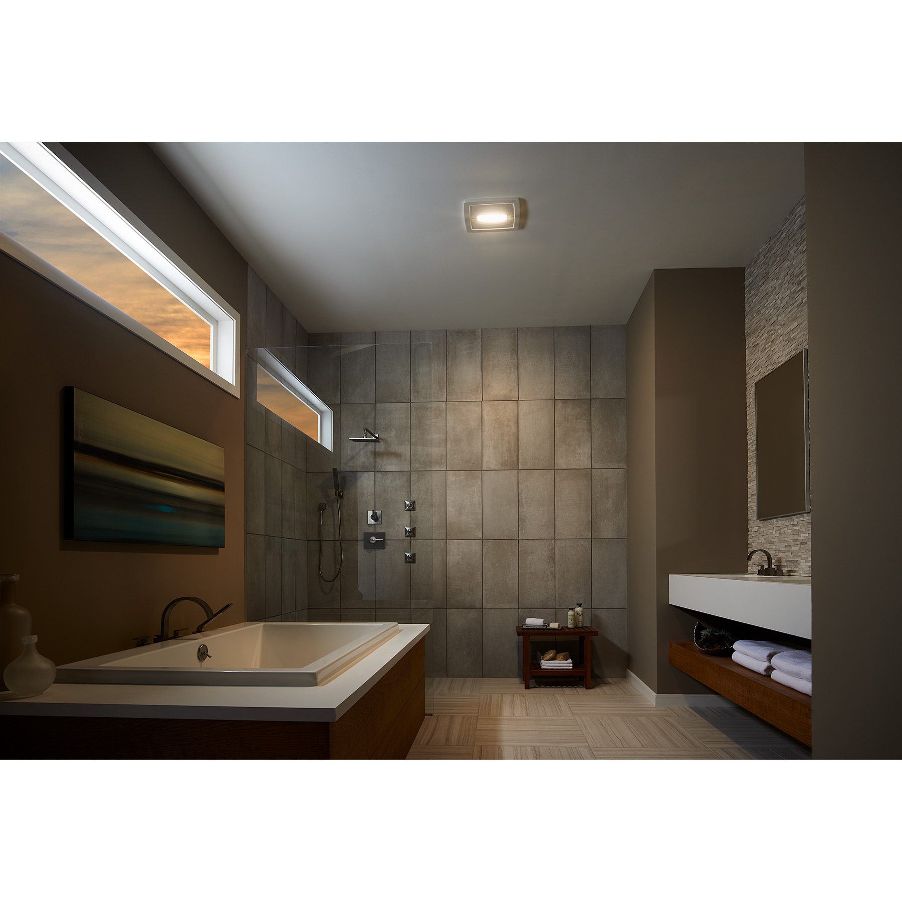 bathroom exhaust fan with heater and humidity sensor