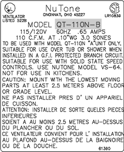 NuTone QuietTest Bath Fan