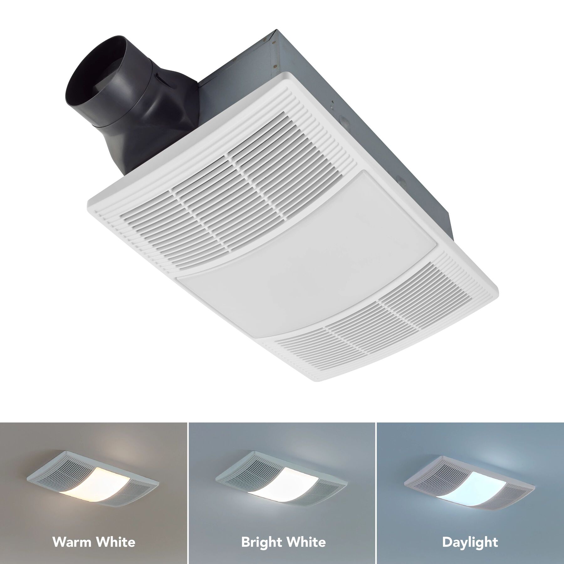 PowerHeat Series 110 CFM Ceiling Bathroom Exhaust Fan with Heater and CCT LED Lighting PowerHeat Series 110 CFM Ceiling Bathroom Exhaust Fan with Heater and CCT LED Lighting