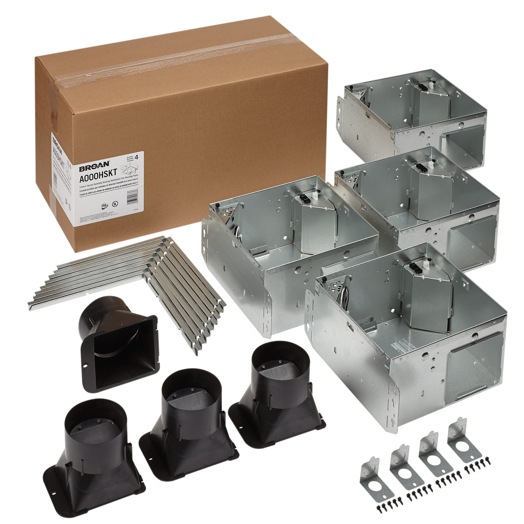 Broan Flex™ Series Humidity Sensing Ventilation Fan Housing Pack with Flange Kit 