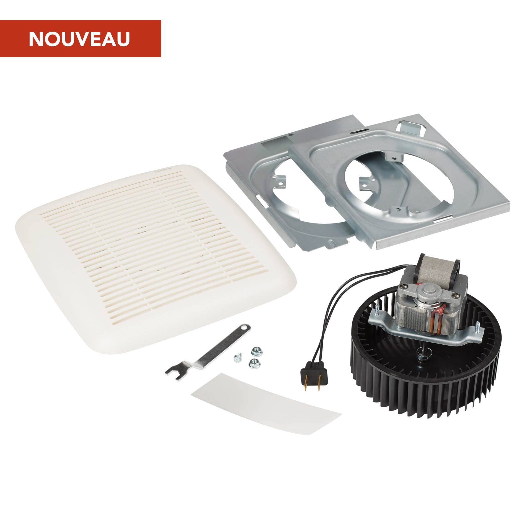 Broan-NuTone® QuicKit™ Moteur de rechange pour ventilateur de salle de bain et grille/couvercle, 60 pi³/min