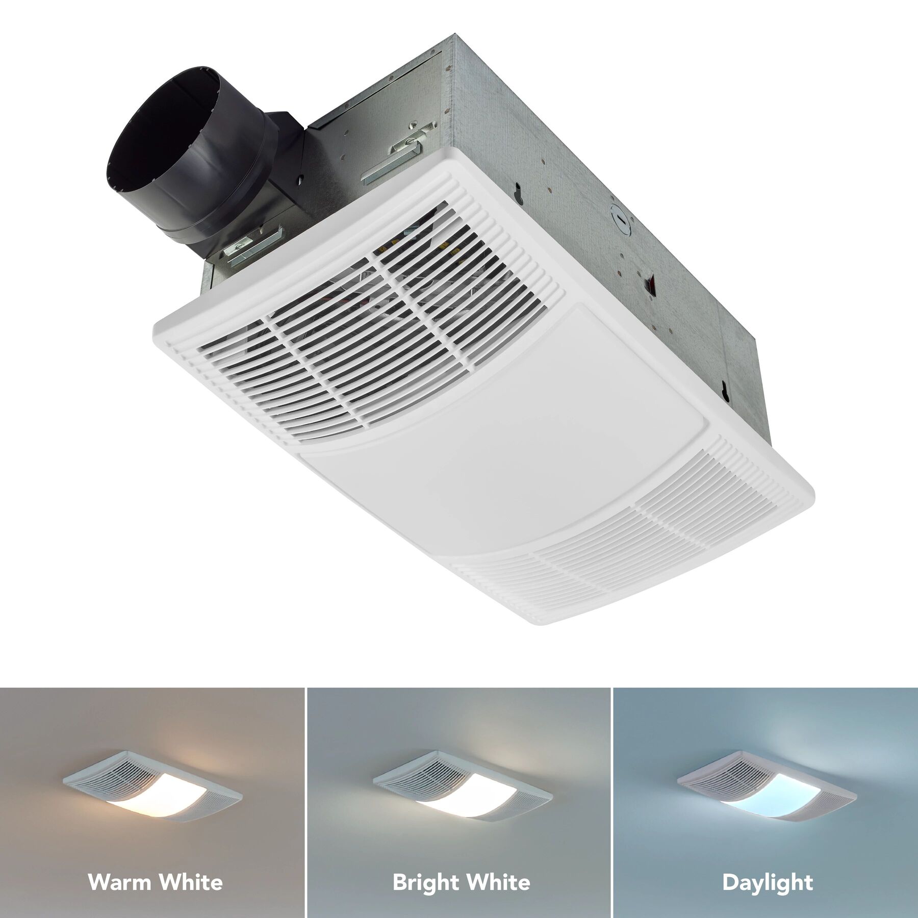 PowerHeat 80 CFM Ceiling Bathroom Exhaust Fan with Heater and CCT LED Lighting PowerHeat 80 CFM Ceiling Bathroom Exhaust Fan with Heater and CCT LED Lighting