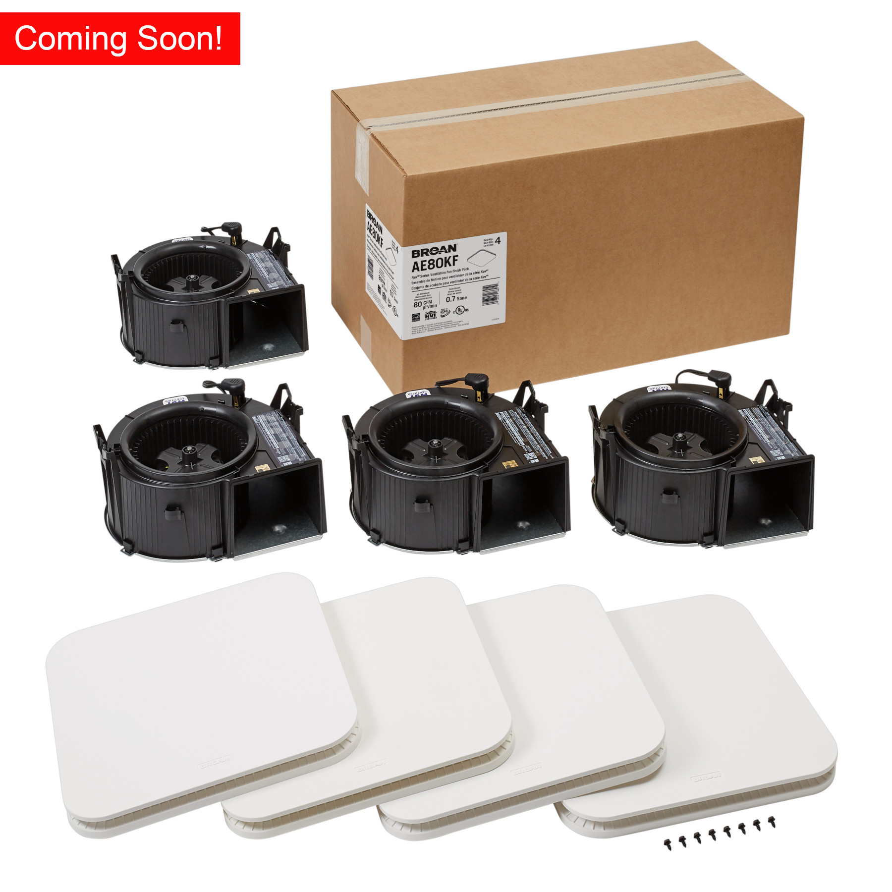 Flex Series 80 CFM 0.7 Sone Ventilation Fan Finish Pack CleanCover ENERGY STAR®